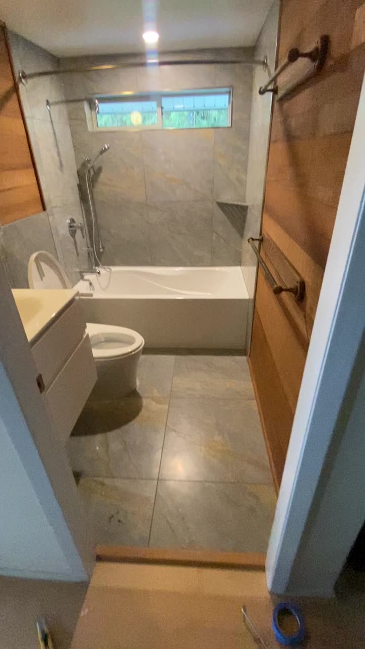 Video of a renovated bathroom