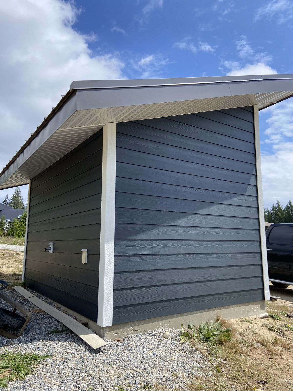 Side of a finished bunkie